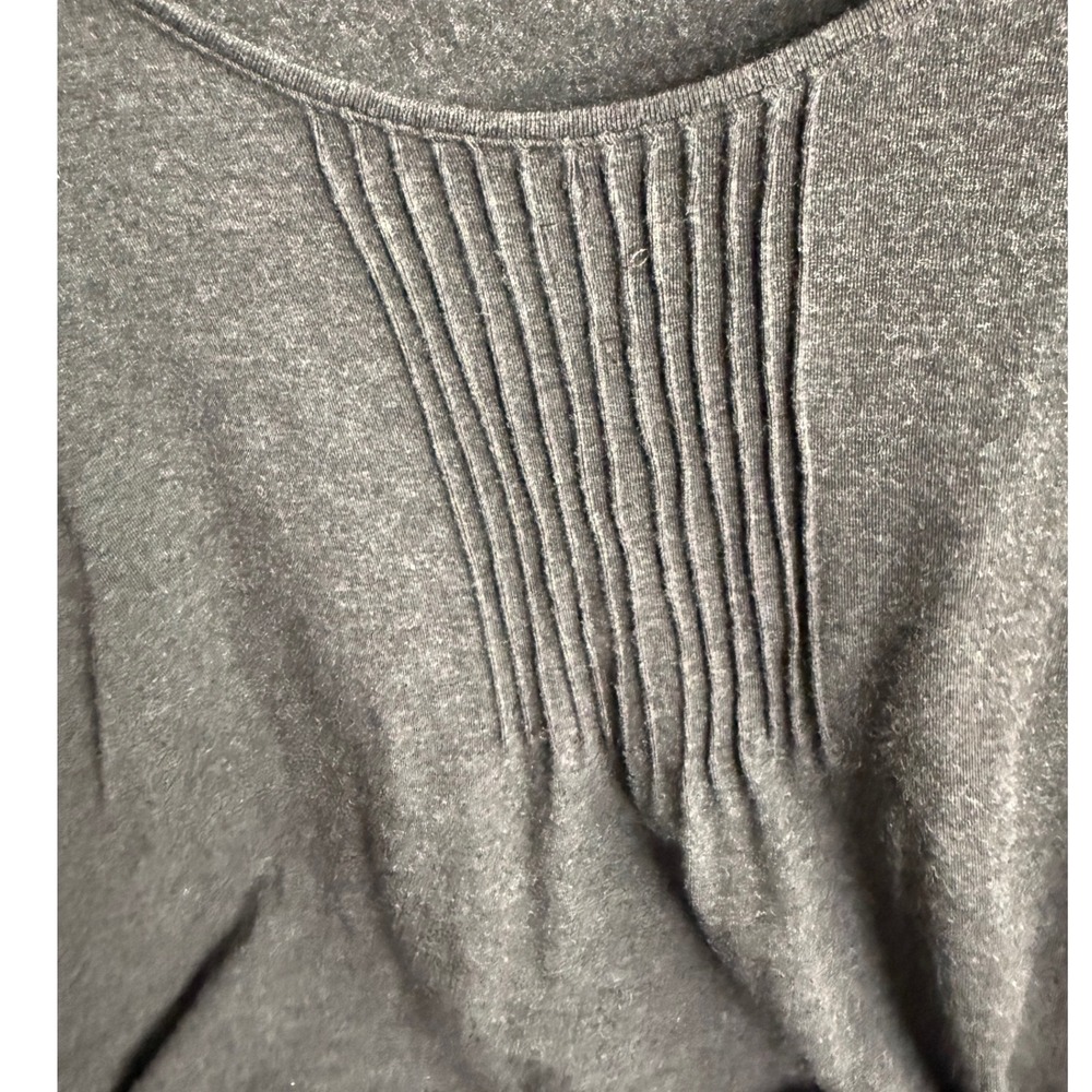 Eileen Fisher Woman brown Pintuck Scoop Neck Tunic Top 1X 3/4 Sleeve - Picture 4 of 6
